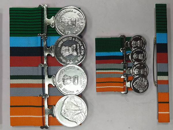 Mounted and Miniature Medals Ribbon for Indian Army Navy Air Force