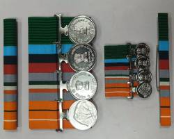 Mounted and Miniature Medals Ribbon for Indian Army Navy Air Force